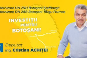 Achiţei: Există fonduri asigurate pentru modernizarea celor două drumuri naţionale, Botoşani-Tg. Frumos şi Botoşani-Ștefăneşti