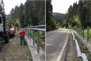 FOTO| Lucrările de modernizare pe DN 67C Transalpina avansează vizibil: Au fost montaţi parapeţii la km 95-96