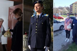 FOTO| O elevă de la Colegiul Naţional Militar „Mihai Viteazul” Alba Iulia este voluntar la un centru de tineret: ”Campania înseamnă importanţa unui zâmbet oferit de un bunic la primirea unui pachet de mâncare”