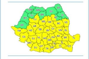 COD GALBEN în Alba: Vijelii, averse şi descărcări electrice până joi seara