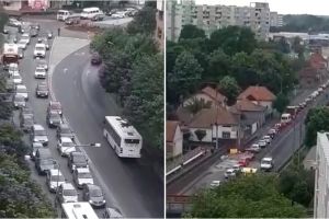 VIDEO. Trafic infernal în Soarelui. Mâine se redeschide b-dul Octavian Goga!