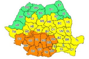 COD PORTOCALIU de ploi torenţiale şi vijelii, în sud-vestul Braşovului!