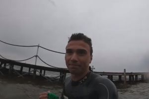 Constanta. Inot in lac si un coniac: Triatlonistul Cristian Tranulea, aventuri pe Siutghiol. Urarea surpriza de la final! (galerie foto + video)