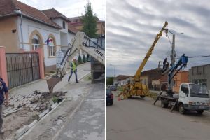 FOTO| Zona de relaxare-promenadă din Teiuş în curs de modernizare: Locuri de parcare suficiente şi o zonă centrală refăcută