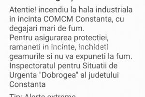 Alerta ISU. Degajari mari de fum toxic. Inchideti geamurile si ramaneti in locuinte!  