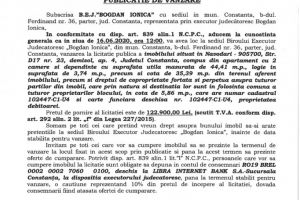 Licitatie publica pentru vanzarea unui imobil din Navodari