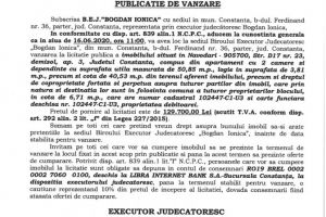  Imobil din Navodari scos la vanzare de  B.E.J. “Bogdan Ionica prin licitatie publica