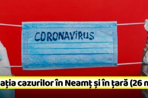 Coronavirus: Situaţia cazurilor în Neamţ şi în ţară (26 mai)