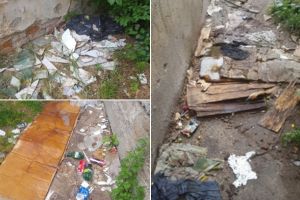 FOTO, VIDEO ȘTIREA TA| O adevărată „aventură” printre gunoaie pentru pacienţii care merg să-şi ia reţete de la Policlinica Alba Iulia