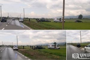 FOTO| ACCIDENT rutier la intrare in Vinţu de Jos: Tamponare faţă-spate între două autoturisme