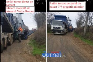 FOTO: Acuzaţii grave la Tănăsoaia | Scrisoarea unui cetăţean către minister: „La Tănăsoaia asfaltul se toarnă direct pe pământ”