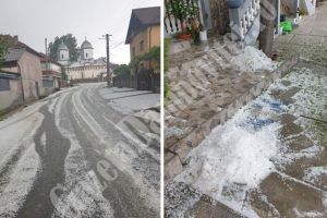 Imagini din Cândeşti unde grindina a făcut prăpăd! Valea Dâmboviţei, puternic afectată în ultimele zile