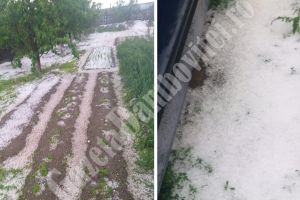 VIDEO – Grindină şi lângă Găeşti. Final de primăvară, extrem de capricioas