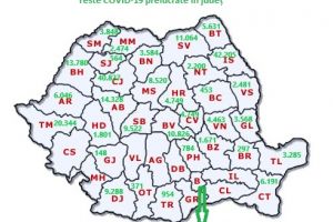 Harta testelor Covid-19, judeţ cu judeţ. Cum stă Bihorul în topul naţional