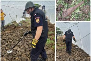 Bombă descoperită în Fughiu. Un localnic a găsit-o într-o seră (FOTO)