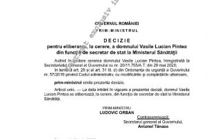 Decizii publicate in Monitorul Oficial: Ludovic Orban a demis un subsecretar de stat,  iar un secretar de stat de la Sanatate a cerut eliberarea din functie 