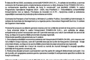 Anunt de presa: Dotarea firmei POWER-ON S.R.L. cu echipamente specifice lucrarilor de foraj in constructii