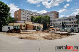 FOTO. Încep lucrările! Secţie a Spitalului Judeţean, mutată într-un container modular