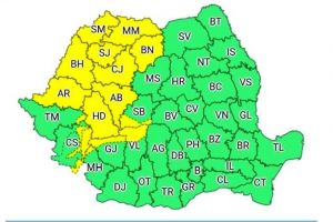 ALERTĂ meteo: COD GALBEN de VIJELII în Alba şi alte judeţe din ţară: Averse torenţiale, descărcări electrice şi grindină