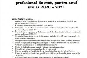 Broşura de admitere la liceu a fost publicată pe site-ul Inspectoratului Școlar Suceava