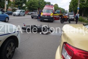 Oficial de la IPJ: Accident rutier cu victima pe bulevardul Alexandru Lapusneanu din Constanta. Implicate o motocicleta si un autoturism (galerie foto+video)     