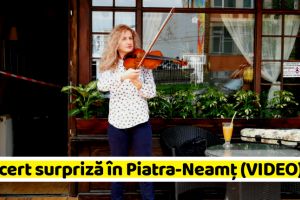Concert surpriză în Piatra-Neamţ pe terasa unui local (VIDEO)