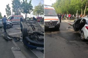 VIDEO FOTO: Accident la Sibiu – Patru persoane rănite