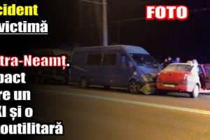 Accident cu victimă în Piatra-Neamţ. Impact între un taxi şi o autoutilitară