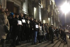 Protest la Curtea de Apel Bucuresti. Sute de magistrati protesteaza impotriva modificarilor legilor justitiei 