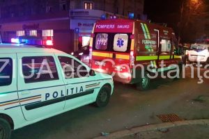 Imagini de la eveniment:Accident rutier pe strada I.G.Duca din Constanta. Un pieton ranit 