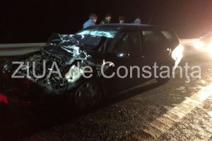 Imagini de la eveniment: Accident rutier pe Autostrada A4. O masina a intrat intr-un TIR 