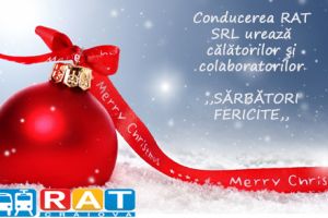 Conducerea RAT SRL urează călătorilor şi colaboratorilor „Sărbători Fericite”