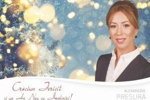Alexandra Presură: Crăciun fericit şi un An Nou cu împliniri!