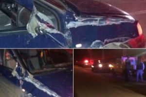 FOTO/ Accident rutier la Geoagiu de Sus: Două persoane rănite, după ce au fost acroşate de un autoturism condus de un şofer cu alcoolemie