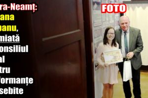 Piatra-Neamţ: Adriana Ciobanu, premiată în Consiliul Local pentru performanţe deosebite