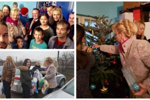FOTO. Campania #ZâmbetulDeSărbători: Șase copii care trăiesc cu tatăl lor într-o căsuţă din Alba Iulia, ajutaţi să-şi împodobească bradul