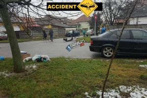 FOTO. Accident în Satu Mare. Un BMW nu a acordat prioritate