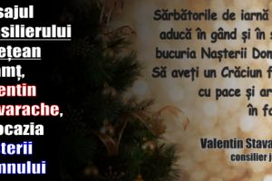 Mesajul consilierului judeţean Neamţ, Valentin Stavarache, cu ocazia Naşterii Domnului