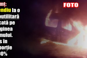 Neamţ: Incendiu la o autoutilitară parcată pe marginea drumului. A ars în proporţie de 90%