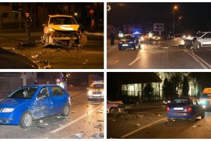 FOTO: ACCIDENT rutier în Alba Iulia. Coliziune între două autoturisme pe Bulevardul Încoronării, în apropiere de Colegiul HCC