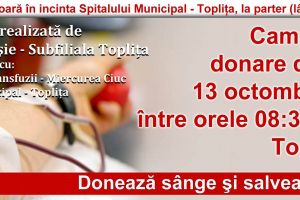 CAMPANIE DE DONARE SÂNGE: Donează sânge şi salvează o viaţă!