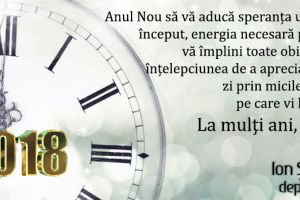 Ion ȘTEFAN, deputat PNL: „Anul Nou să vă aducă energia pentru a vă împlini toate obiectivele!”