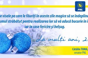 Cătălin TOMA; senator PNL: „Noul An să vă aducă în case fericire şi belşug!”