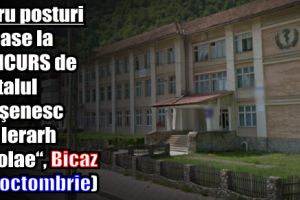 Patru posturi scoase la concurs de Spitalul Orăşenesc „Sf. Ierarh Nicolae“, Bicaz (10 octombrie)