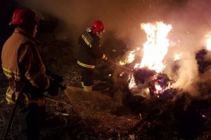 Incendiu violent in Viisoara. O sira de paie arde 