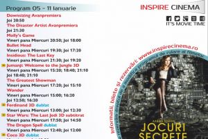 PROGRAM Inspire Cinema Alba Iulia. Ce filme vor rula în perioada 6 – 11 ianuarie 2018