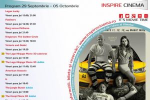 PROGRAM INSPIRE Cinema Alba Iulia. Ce filme vor rula în perioada 29 septembrie – 5 octombrie 2017