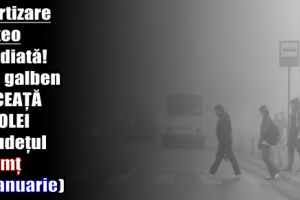 Avertizare meteo imediată! Cod galben de CEAȚĂ şi POLEI în judeţul Neamţ (5 ianuarie)