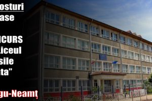 11 posturi scoase la CONCURS de Liceul „Vasile Conta” din Târgu-Neamţ