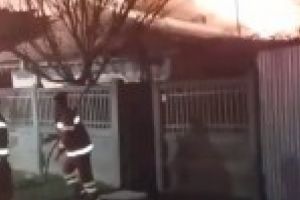 GALERIE FOTO: Incendiu puternic in Viziru II /  Acoperisurile mai multor case au fost cuprinse de flacari